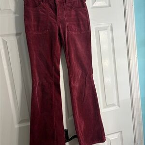 Anthropologie Women's Burgundy Corduroy Pants